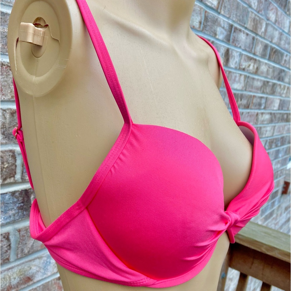 Bright Neon Pink Apt.9 Push-up Bikini Swim Top - Picture 4 of 8